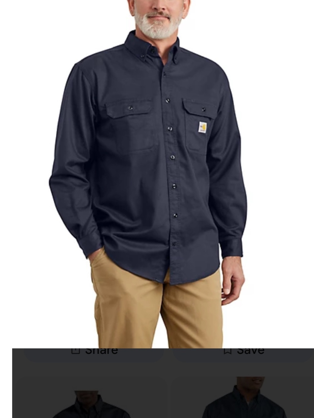 Carhartt Men's Dark Navy Button-Up Work Shirt Jacket